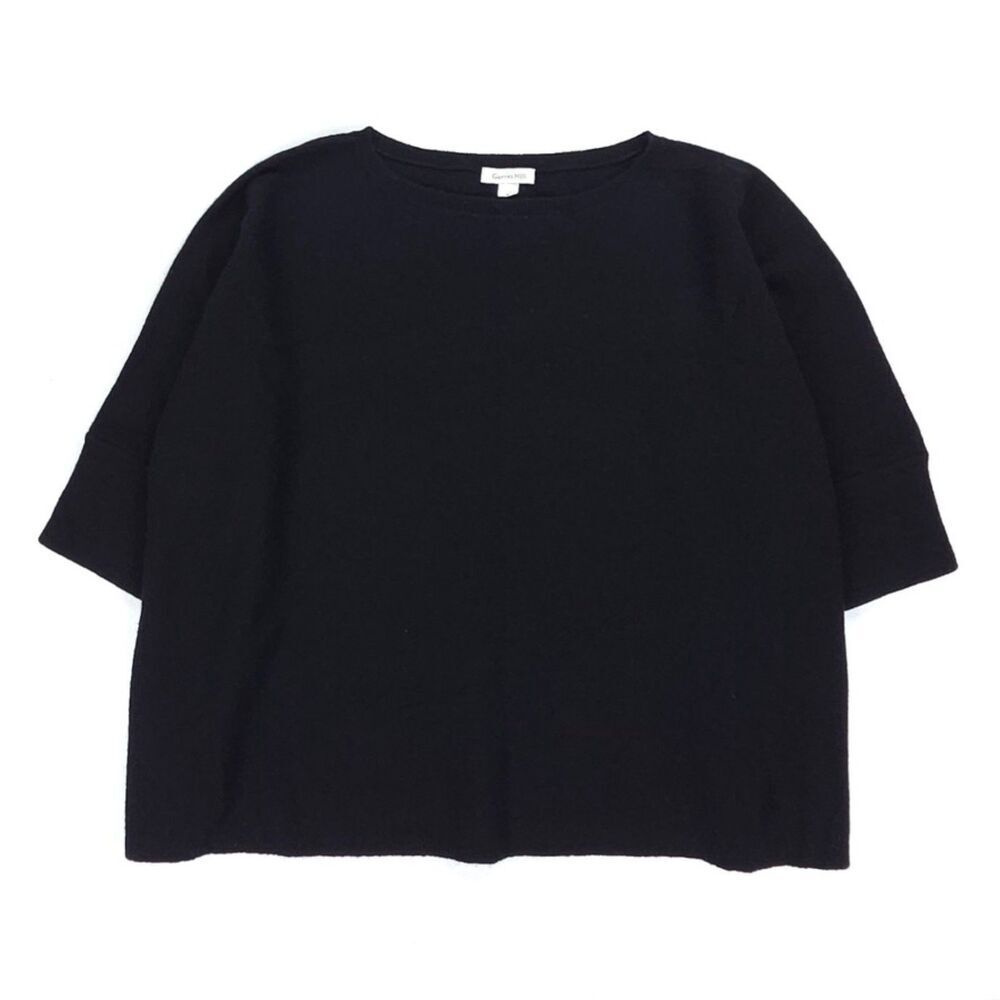 GARNET HILL 100% Cashmere Cropped Boxy Sweater Dolman Sleeve Minimal Luxe Boho